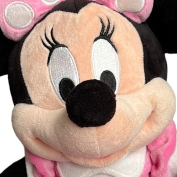 18" DISNEY Minnie Mouse Plush Pink Polka Dot Dress & Bow White Bloomers Stuffed - Picture 3 of 12